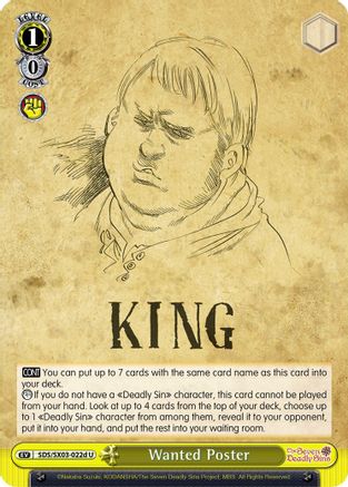 Wanted Poster (D) (SDS/SX03-022d U) - The Seven Deadly Sins