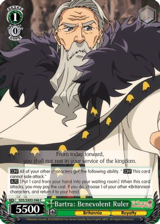 Bartra: Benevolent Ruler (SDS/SX03-046 C) - The Seven Deadly Sins