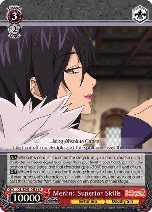 Merlin: Superior Skills (SR) (SDS/SX03-063S SR) - The Seven Deadly Sins