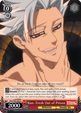 Ban: Fresh Out of Prison (SDS/SX03-064 U) - The Seven Deadly Sins