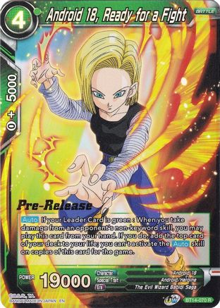 Android 18, Ready for a Fight (BT14-070) - Cross Spirits PreRelease Cards