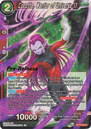 Cocotte, Warrior of Universe 11 (BT14-024) - Cross Spirits PreRelease Cards