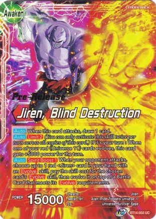 Jiren // Jiren, Blind Destruction (BT14-002) - Cross Spirits PreRelease Cards