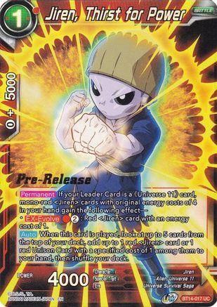 Jiren, Thirst for Power (BT14-017) - Cross Spirits PreRelease Cards