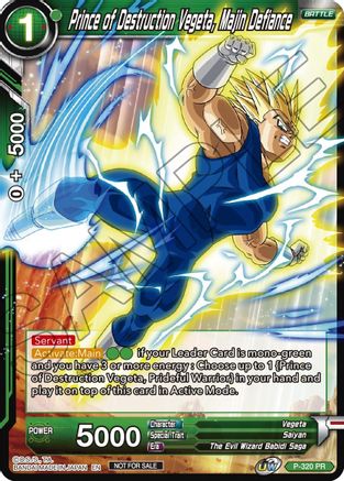 Prince of Destruction Vegeta, Majin Defiance (P-320) - Tournament Promotion Cards
