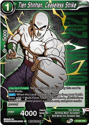 Tien Shinhan, Ceaseless Strike (Championship Pack 2021 Vol.3) (Winner Gold Stamped) (P-357) - Promotion Cards