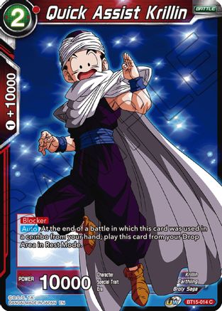 Quick Assist Krillin (BT15-014) - Saiyan Showdown Foil