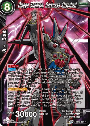 Omega Shenron, Darkness Absorbed (BT15-131) - Saiyan Showdown Foil