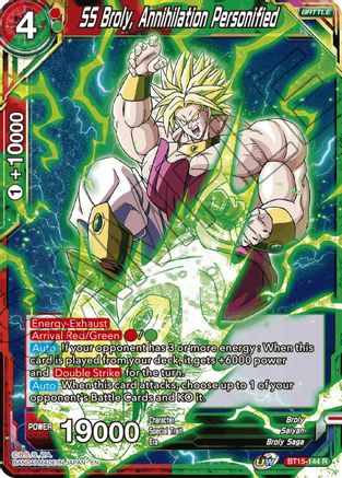 SS Broly, Annihilation Personified (BT15-144) - Saiyan Showdown Foil