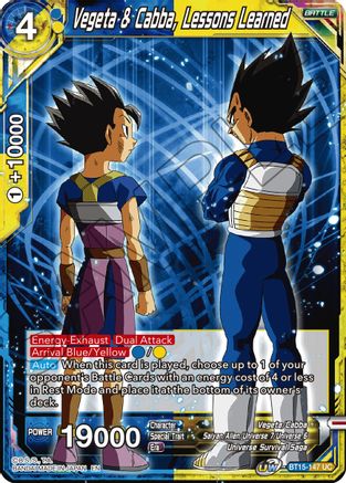 Vegeta & Cabba, Lessons Learned (BT15-147) - Saiyan Showdown Foil