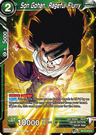 Son Gohan, Rageful Flurry (BT15-072) - Saiyan Showdown Foil