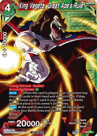 King Vegeta, Great Ape's Rule (Winner Stamped) (P-352) - Tournament Promotion Cards Foil