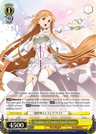 Goddess of Creation Stacia Asuna (SR) (SAO/S80-E010S SR) - Sword Art Online -Alicization- Vol.2