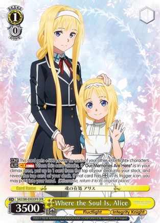 Where the Soul Is, Alice (OFR) (SAO/S80-E002OFR OFR) - Sword Art Online -Alicization- Vol.2