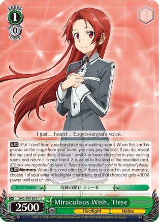 Miraculous Wish, Tiese (SAO/S80-E041 U) - Sword Art Online -Alicization- Vol.2