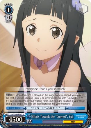 Efforts Towards the "Convert", Yui (SAO/S80-E085 U) - Sword Art Online -Alicization- Vol.2