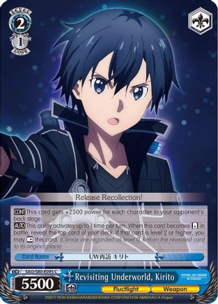 Revisiting Underworld, Kirito (SAO/S80-E095 C) - Sword Art Online -Alicization- Vol.2