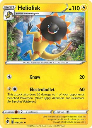 Heliolisk 099/264 - Reverse Holofoil SWSH08 Fusion Strike - Uncommon