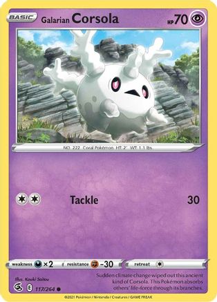 Galarian Corsola 117/264 - Reverse Holofoil SWSH08 Fusion Strike - Common