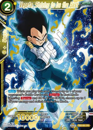 Vegeta, Striving to be the Best (Gold Stamped) (TB3-051) - Mythic Booster Foil
