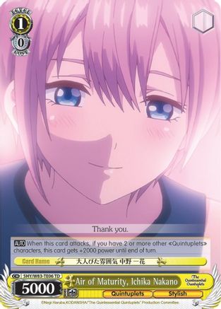 Air of Maturity, Ichika Nakano (5HY/W83-TE06 TD) - The Quintessential Quintuplets