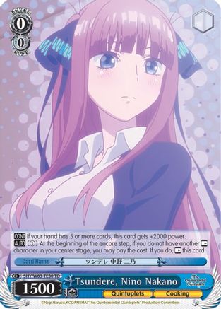 Tsundere, Nino Nakano (5HY/W83-TE30 TD) - The Quintessential Quintuplets