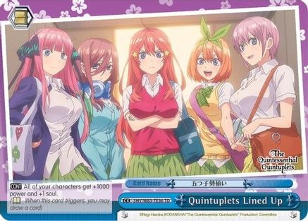 Quintuplets Lined Up (Blue) (5HY/W83-TE36 TD) - The Quintessential Quintuplets