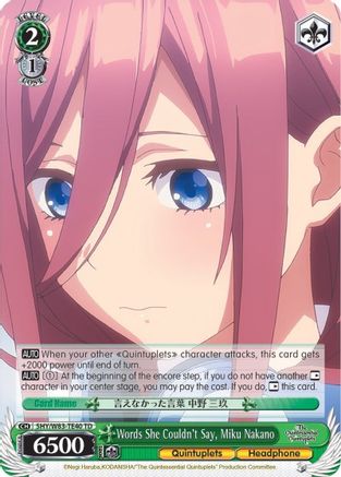 Words She Couldn't Say, Miku Nakano (5HY/W83-TE40 TD) - The Quintessential Quintuplets