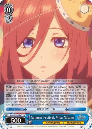 Summer Festival, Miku Nakano (5HY/W83-TE43 TD) - The Quintessential Quintuplets