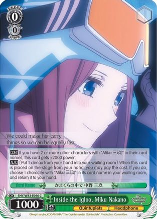 Inside the Igloo, Miku Nakano (5HY/W83-E046 C) - The Quintessential Quintuplets