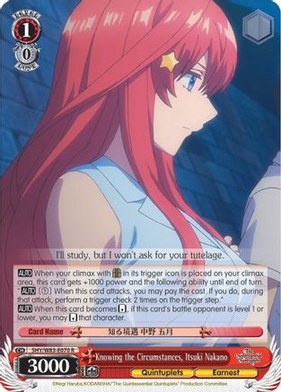 Knowing the Circumstances, Itsuki Nakano (5HY/W83-E070 R) - The Quintessential Quintuplets