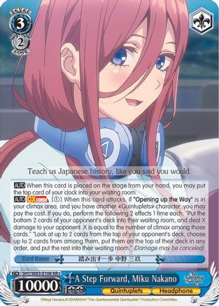 A Step Forward, Miku Nakano (5HY/W83-E106 RR+) - The Quintessential Quintuplets