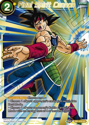Final Spirit Cannon (Gold Stamped) (DB1-079) - Mythic Booster Foil
