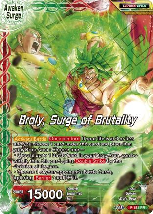 Broly // Broly, Surge of Brutality (P-181) - Mythic Booster