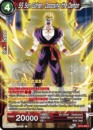 SS Son Gohan, Opposing the Demon (BT15-008) - Saiyan Showdown PreRelease Cards