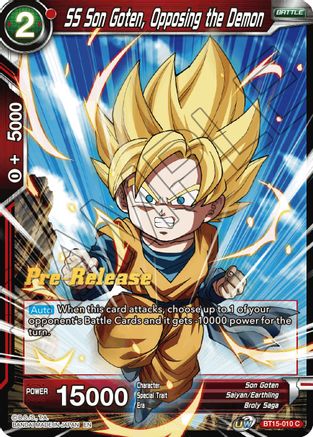 SS Son Goten, Opposing the Demon (BT15-010) - Saiyan Showdown PreRelease Cards