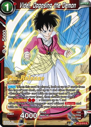 Videl, Opposing the Demon (BT15-015) - Saiyan Showdown PreRelease Cards