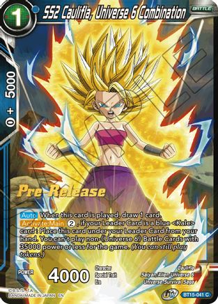 SS2 Caulifla, Universe 6 Combination (BT15-041) - Saiyan Showdown PreRelease Cards