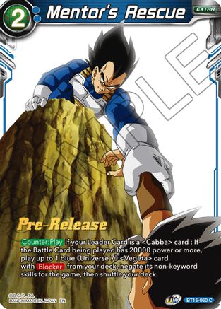 Mentor's Rescue (BT15-060) - Saiyan Showdown PreRelease Cards