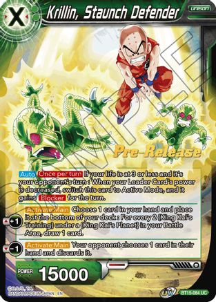 Krillin, Staunch Defender (BT15-064) - Saiyan Showdown PreRelease Cards