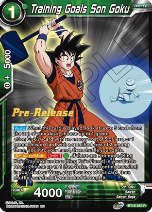 Training Goals Son Goku (BT15-069) - Saiyan Showdown PreRelease Cards