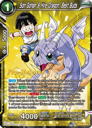 Son Gohan & Hire-Dragon, Best Buds (BT15-098) - Saiyan Showdown PreRelease Cards
