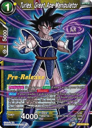 Turles, Great Ape Manipulator (BT15-106) - Saiyan Showdown PreRelease Cards