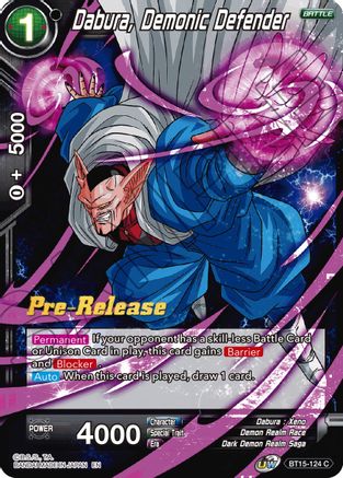 Dabura, Demonic Defender (BT15-124) - Saiyan Showdown PreRelease Cards