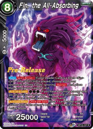 Fin, the All-Absorbing (BT15-127) - Saiyan Showdown PreRelease Cards