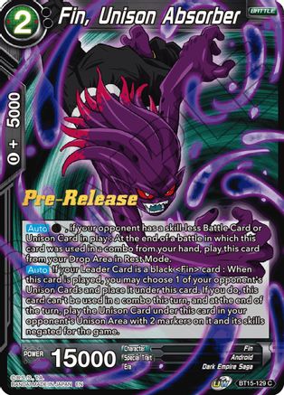 Fin, Unison Absorber (BT15-129) - Saiyan Showdown PreRelease Cards