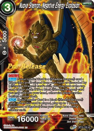Nuova Shenron, Negative Energy Explosion (BT15-135) - Saiyan Showdown PreRelease Cards