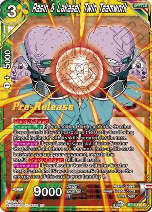 Rasin & Lakasei, Twin Teamwork (BT15-149) - Saiyan Showdown PreRelease Cards