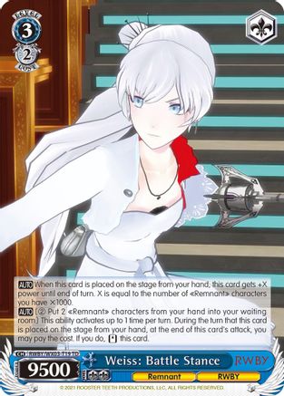 Weiss: Battle Stance (RWBY/WX03-T19 TD) - RWBY