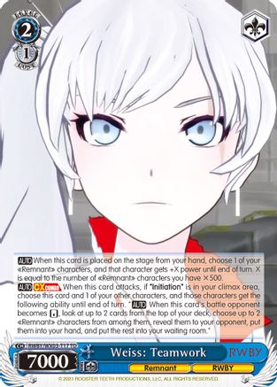 Weiss: Teamwork (RWBY/WX03-T17 TD) - RWBY